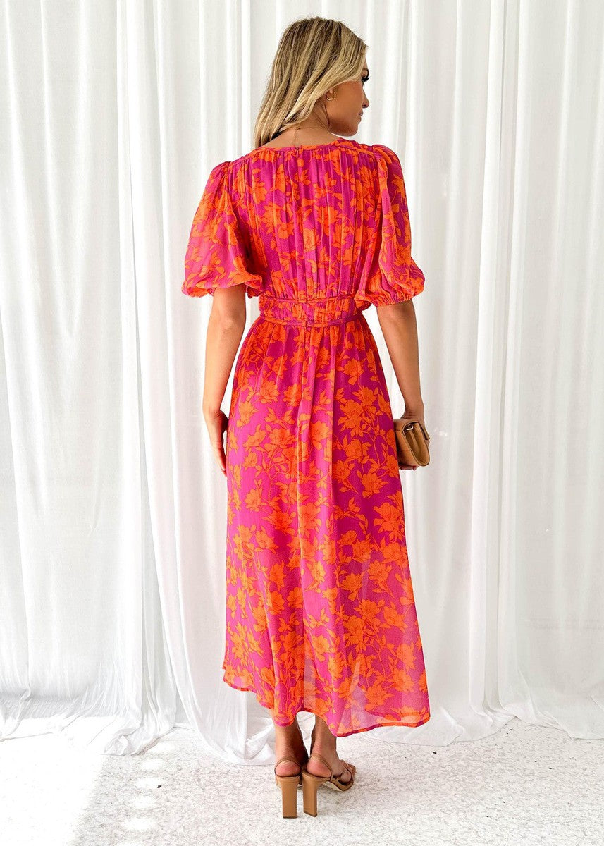 Beatrice | Elegant Women's Wedding Guest Floral V-Neck Maxi Dress