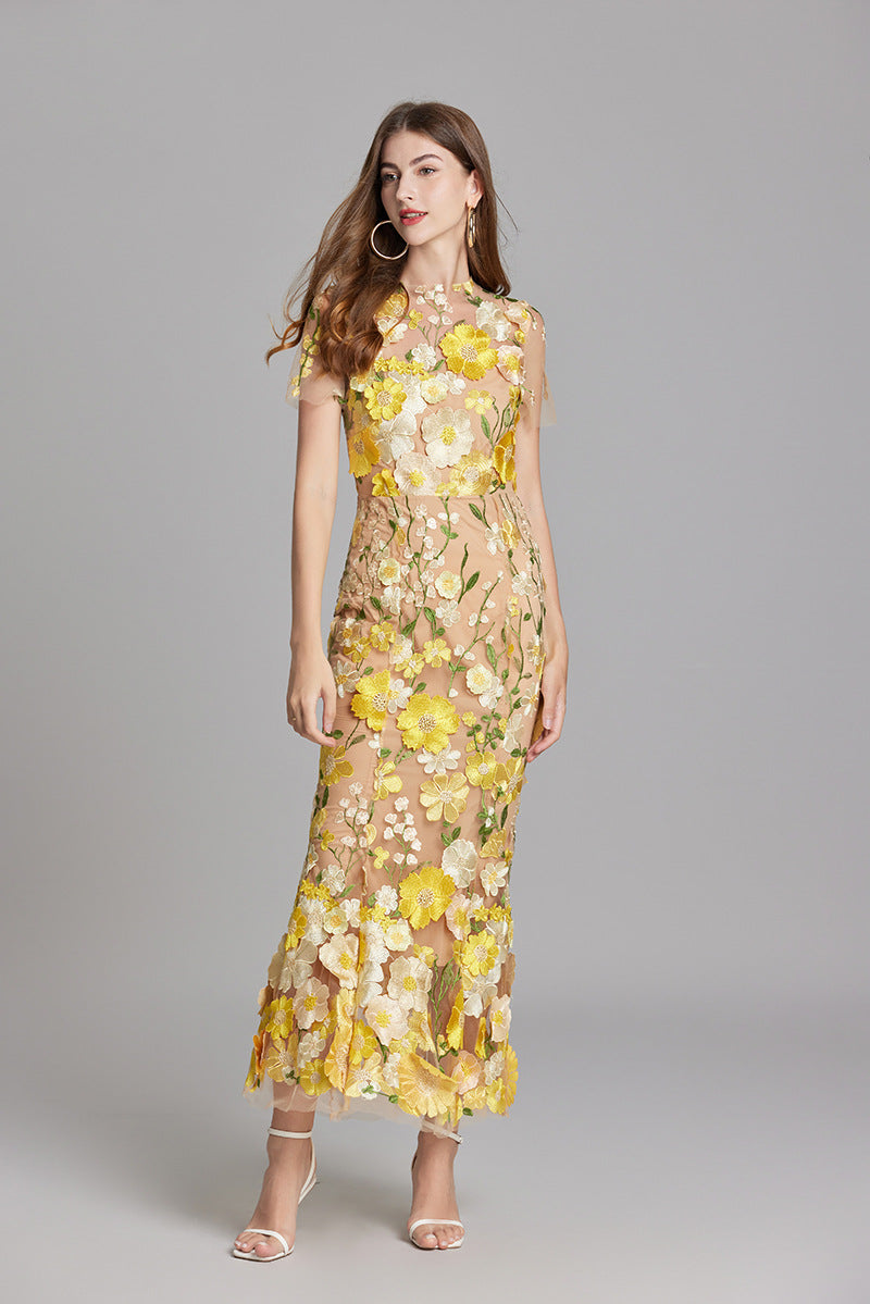Cecily | Women Sleeveless Floral Maxi Dress Flowing Silhouette