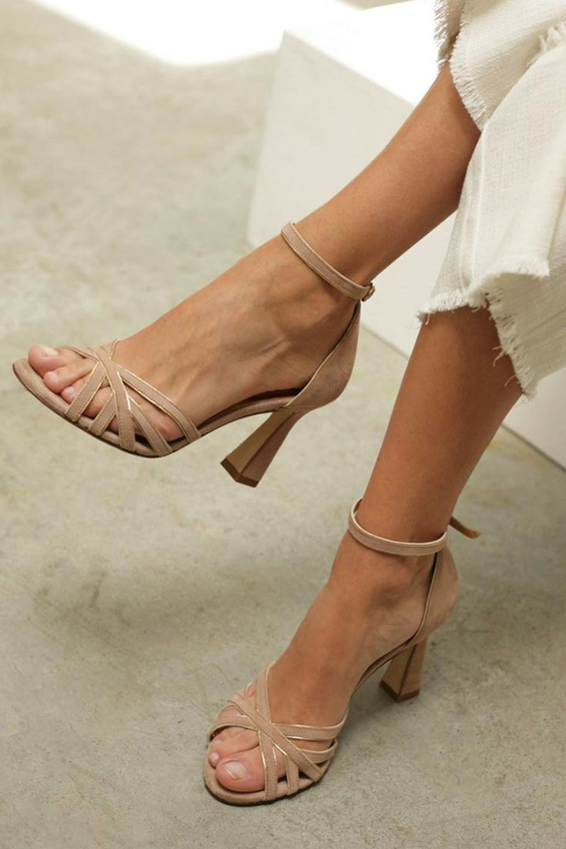 Charlotte | Elegant Women's Patchwork Peep Toe Heels