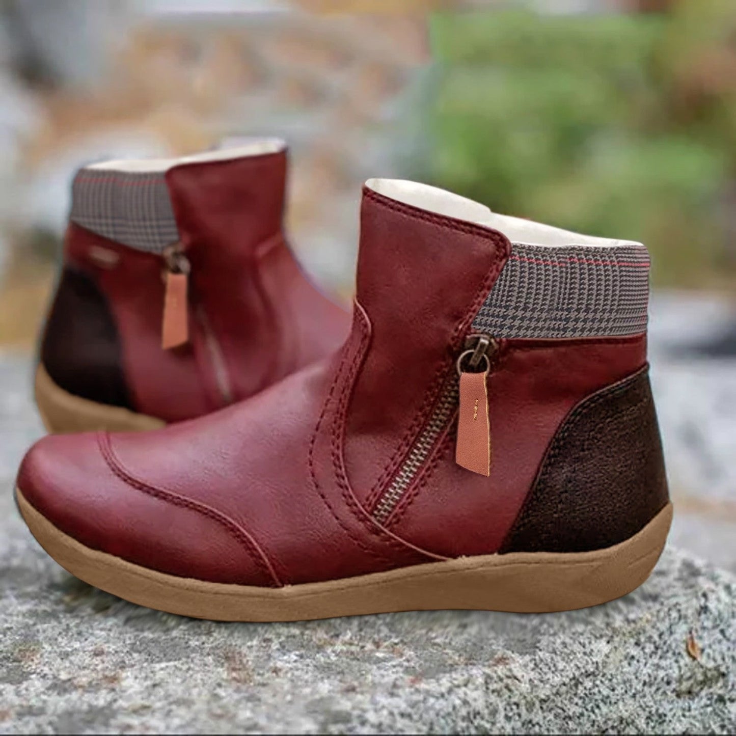 Constance | Elegant Women's Waterproof Boots Leather Zipper Ankle