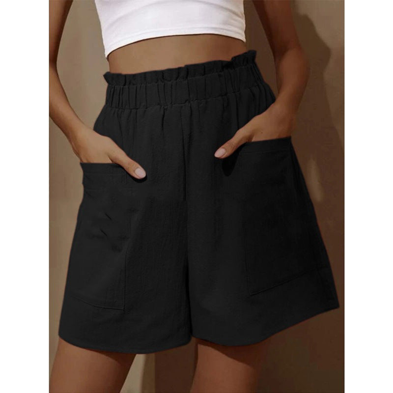 Deana | Women’s Casual Linen Shorts With Elastic Waistband