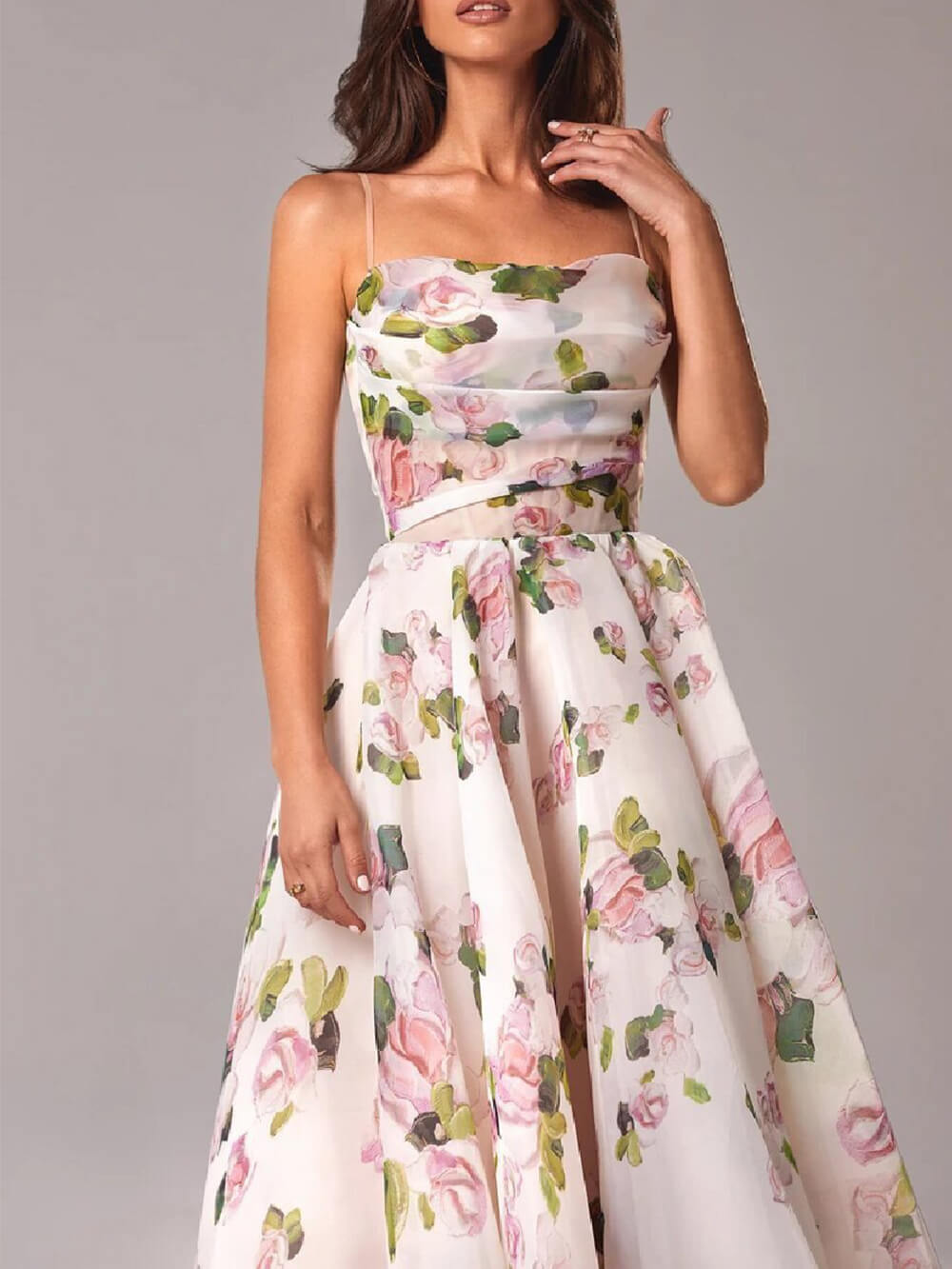 Elara | Elegant Women's Floral A-Line Midi Dress