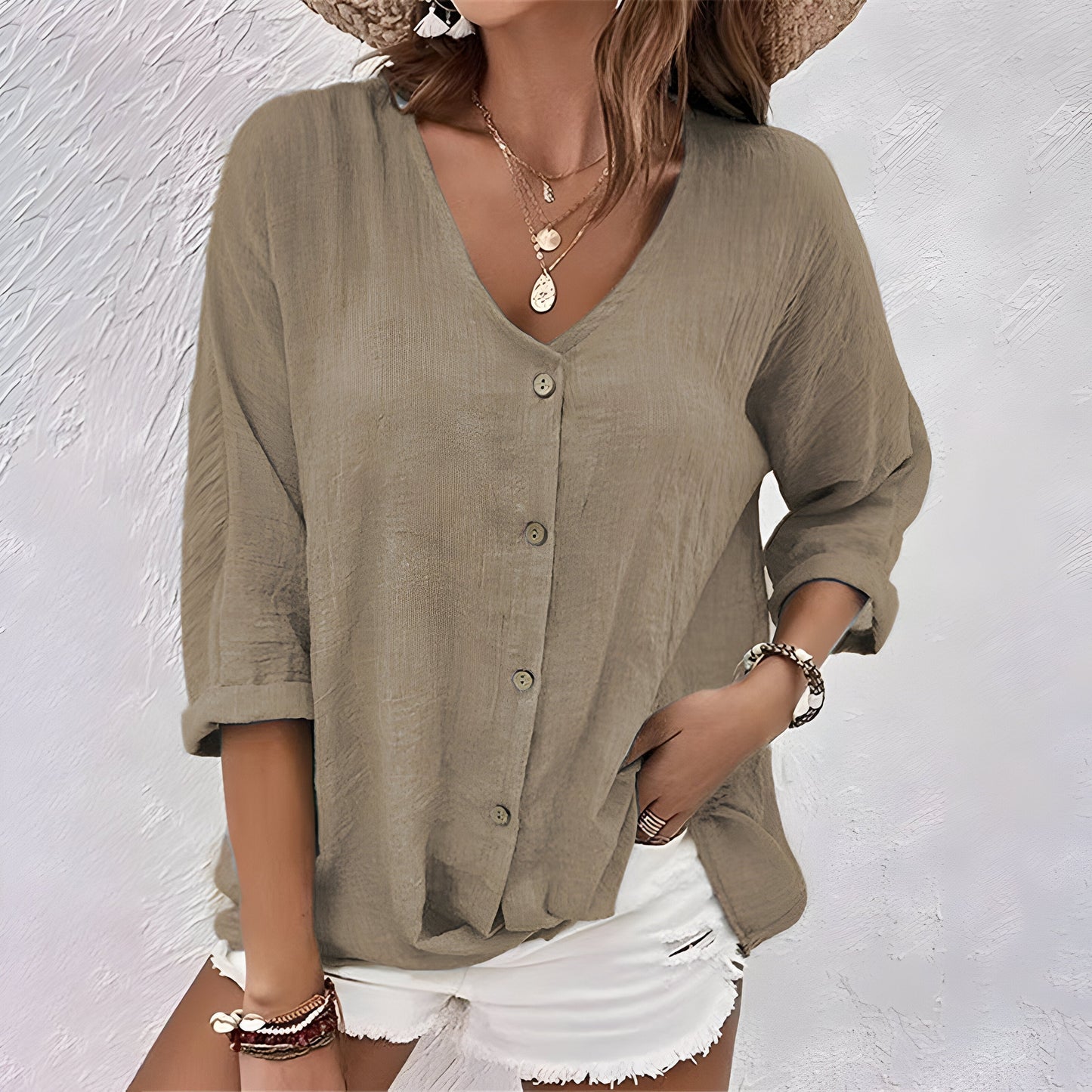 Elowen | Stylish Women's Summer Button Up Blouse