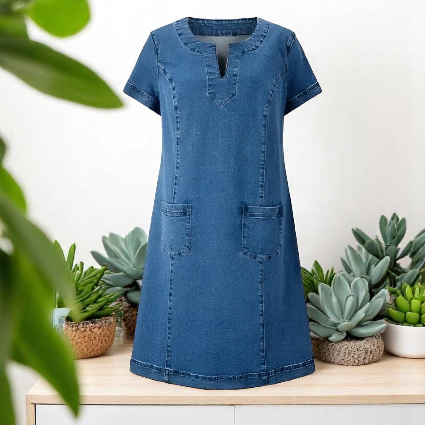 Erin | Relaxed Women's Midi Soft Denim Dress