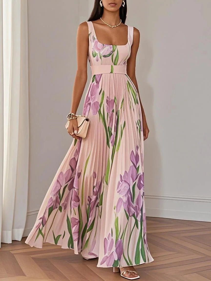 Isla | Elegant Women's A-line Pleated Maxi Dress