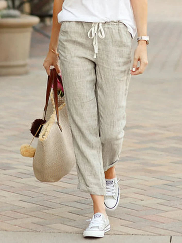 Paloma | Women's Cropped Palazzo Trousers Straight Leg