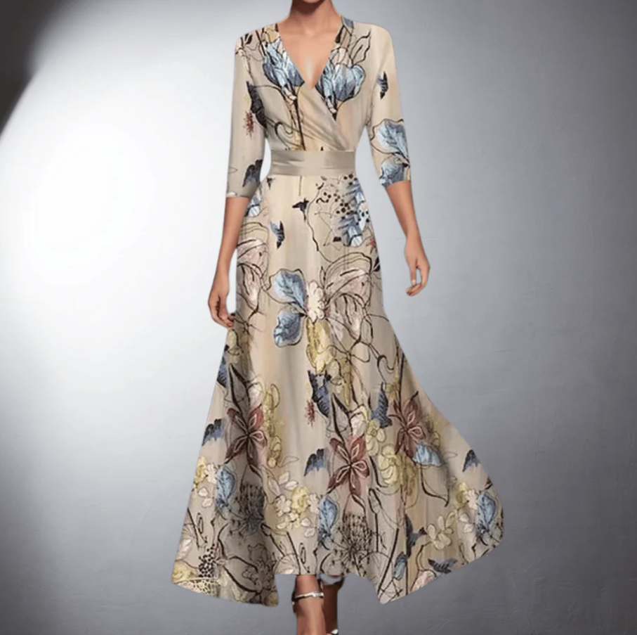 Rose | Elegant Women's A-Line Floral Maxi Dress