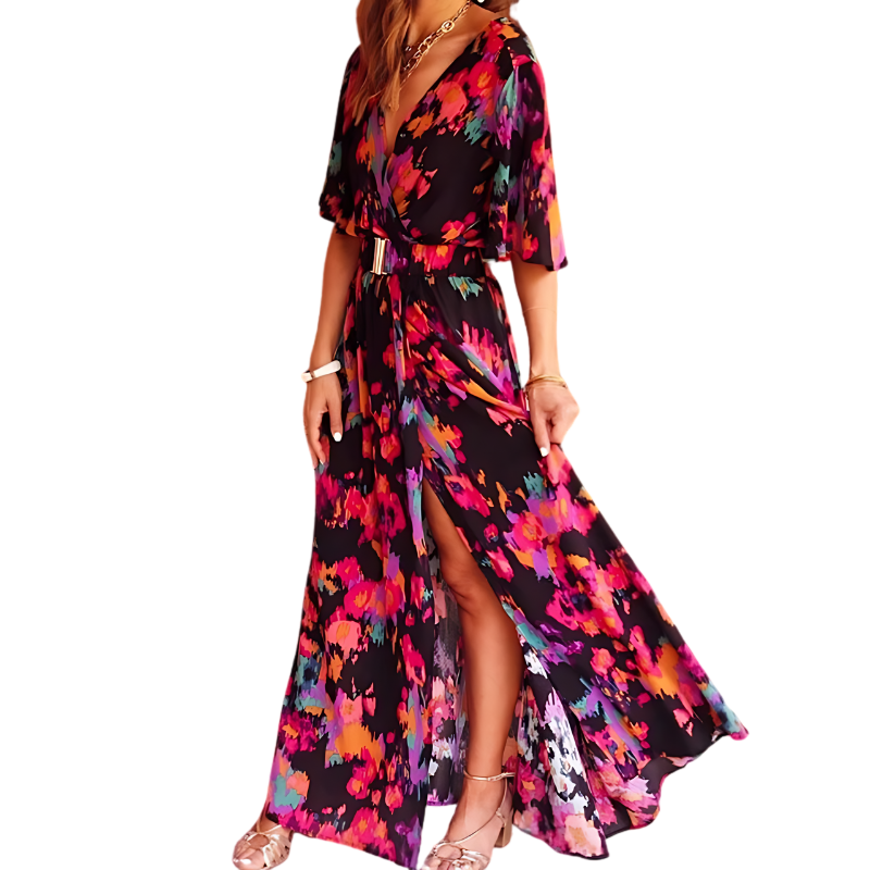 Tallulah | Elegant Women Floral Wrap Maxi Dress
