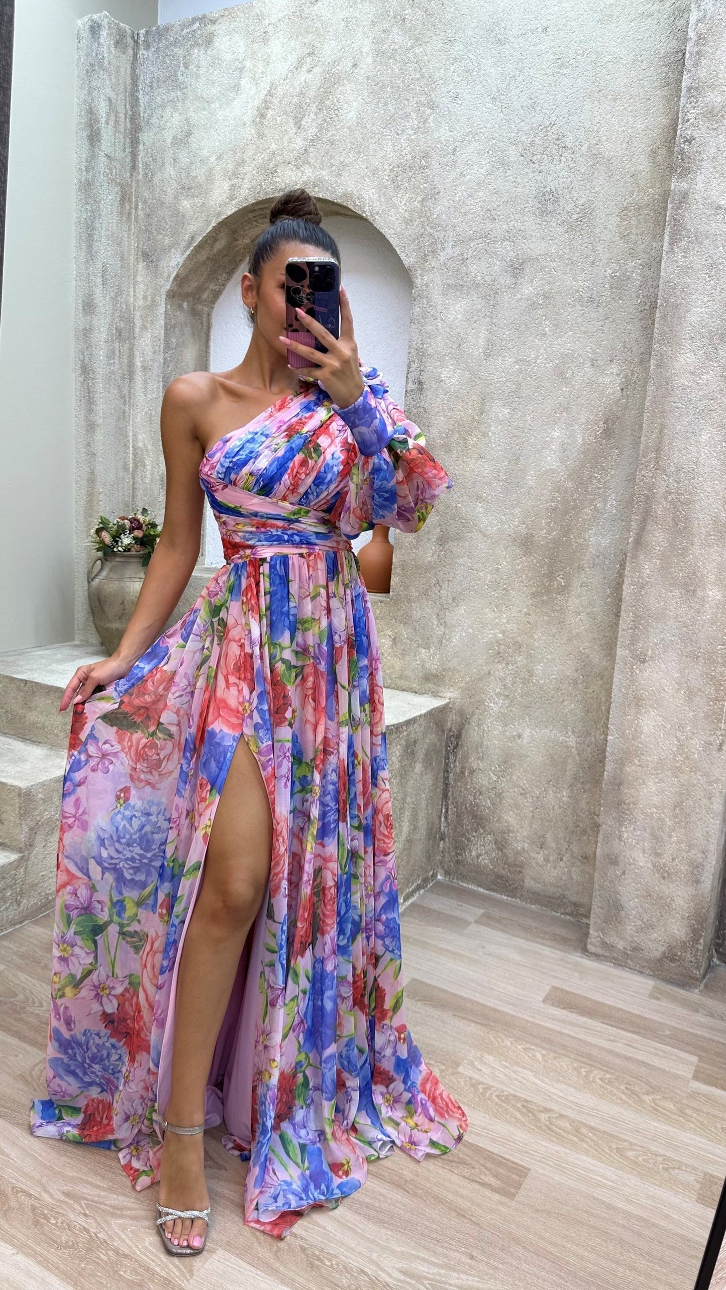 Xanthe | Women Shoulder Maxi Dress Floral Flowy