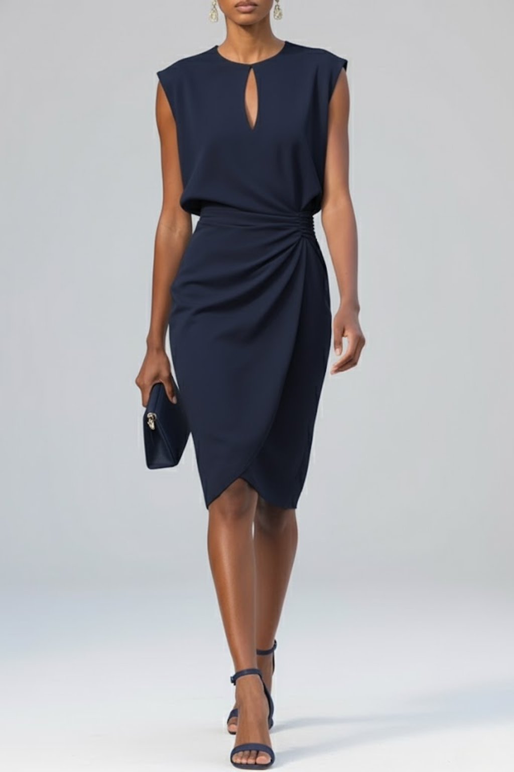 Adelaide | Women's Midi Dress Ruffles Keyhole