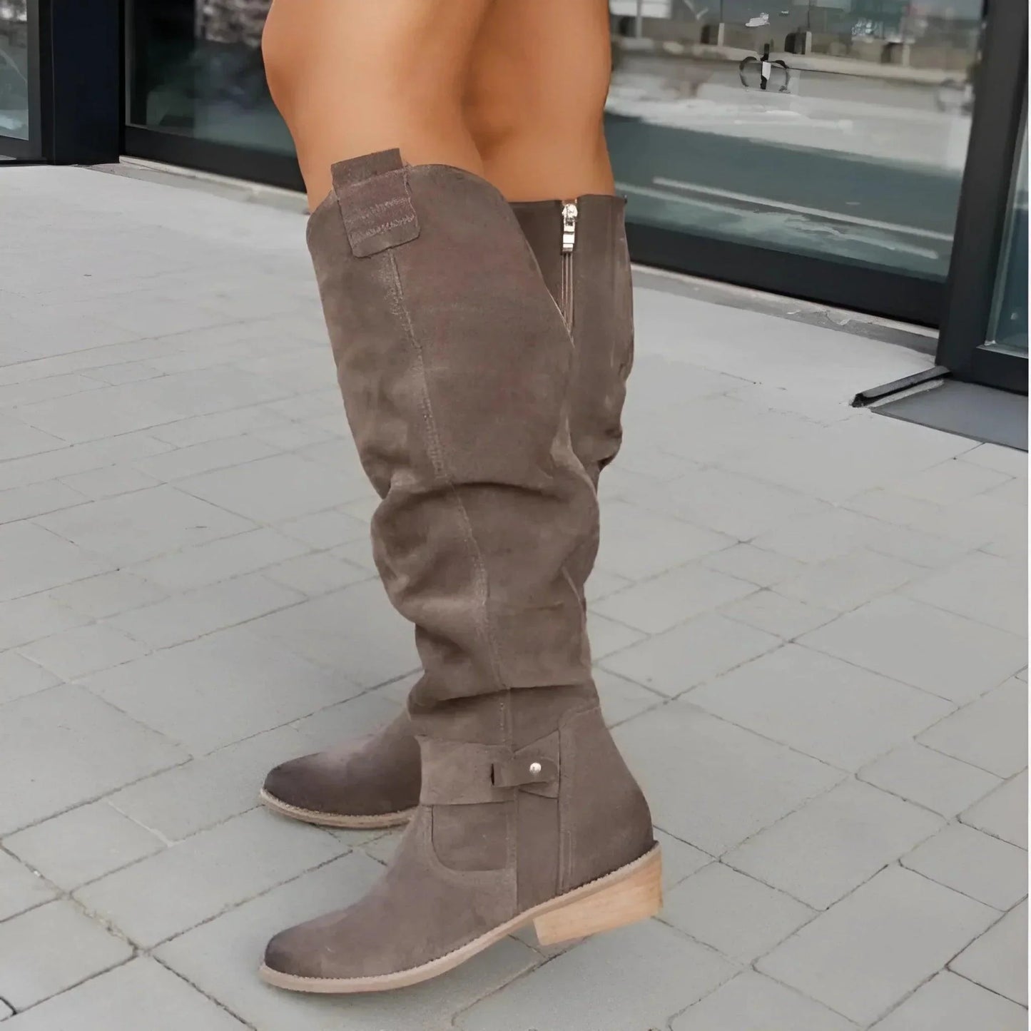 Adelaide | Stylish Women's Slouchy Knee-High Boots Block Heel