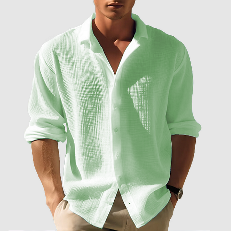 Alfie | Men Casual Button Down Shirt Long Sleeve Relaxed