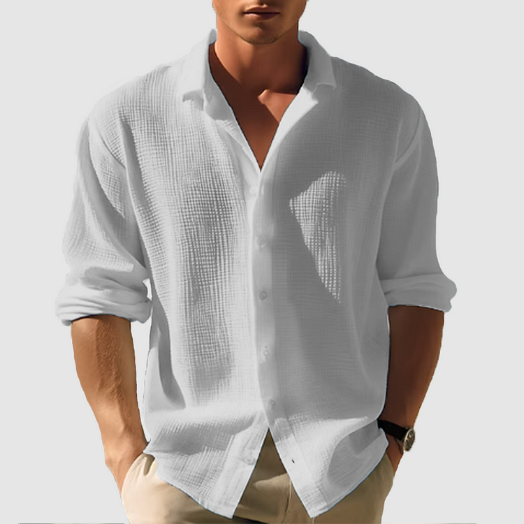 Alfie | Men Casual Button Down Shirt Long Sleeve Relaxed