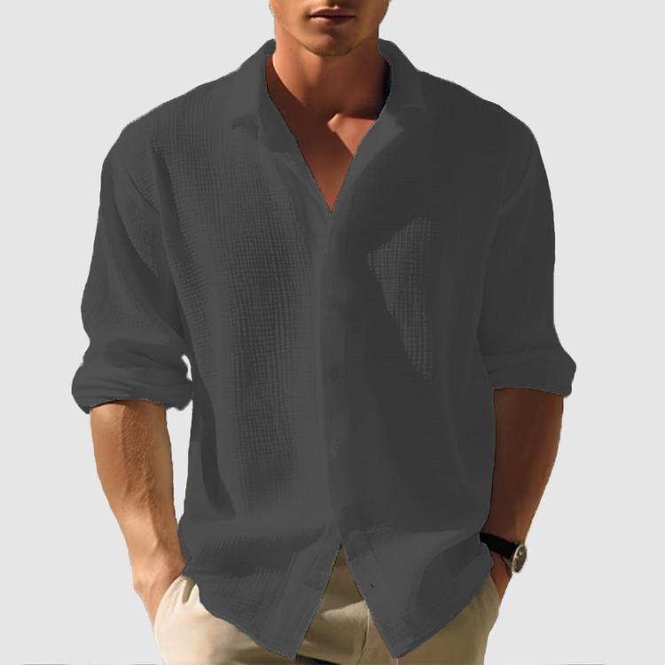 Alfie | Men Casual Button Down Shirt Long Sleeve Relaxed