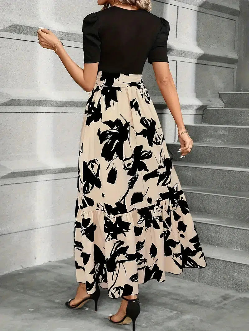 Amelia | Stylish Women's Floral Puff Sleeve Maxi Dress