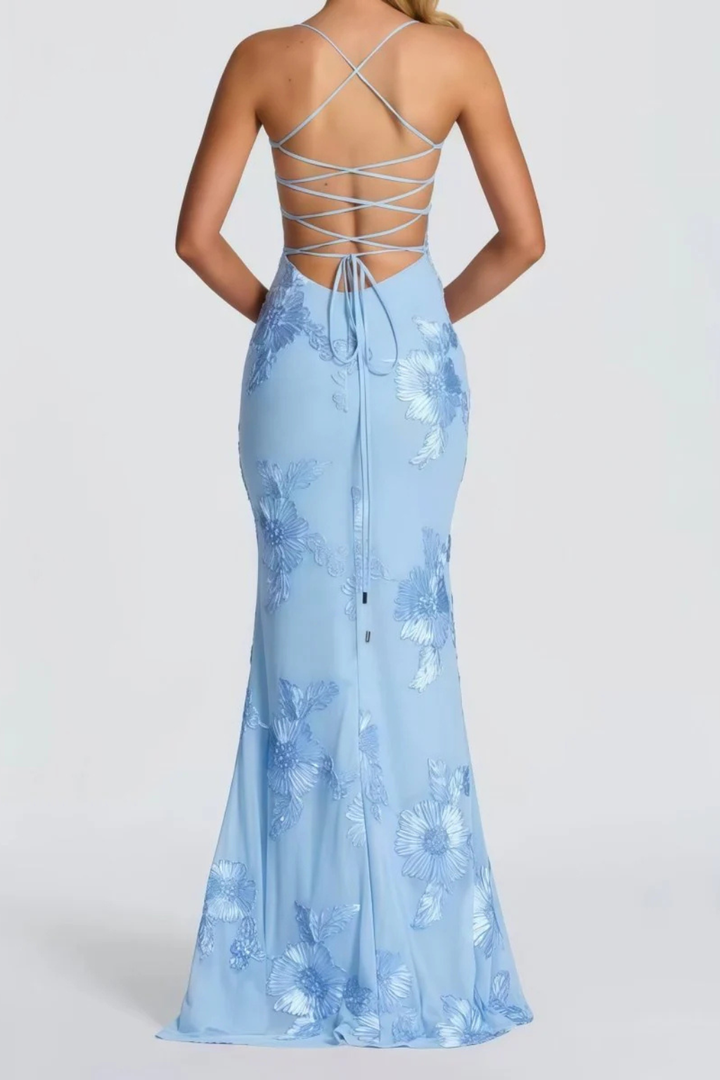 Arabella | Women's Wedding Guest Floral Embroidered Corset Maxi Dress