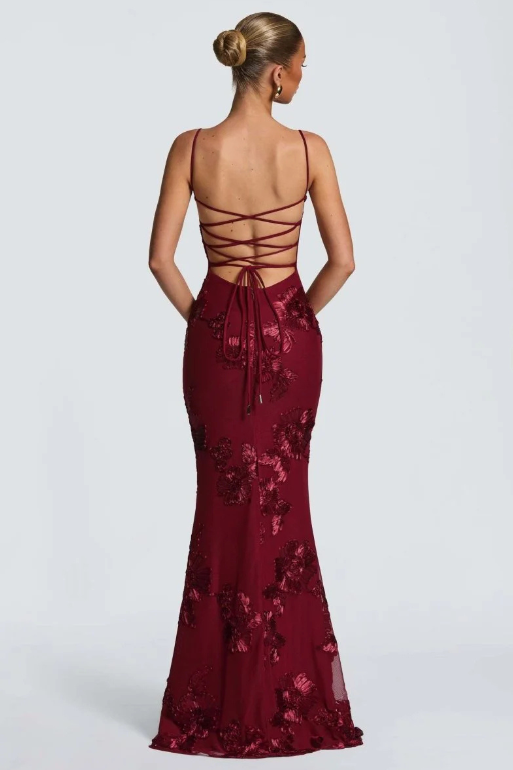 Arabella | Women's Wedding Guest Floral Embroidered Corset Maxi Dress