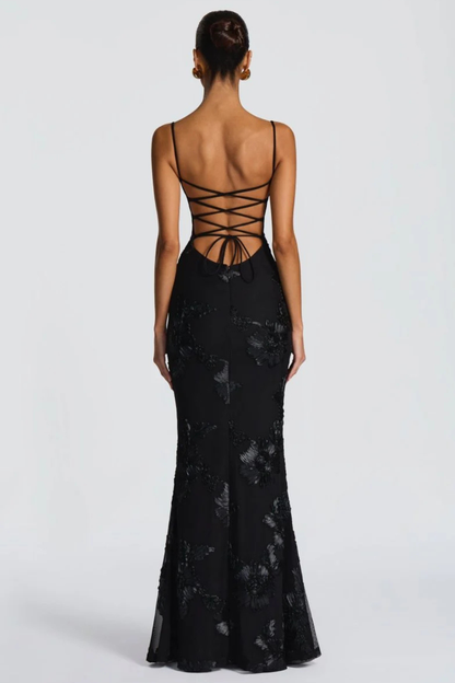 Arabella | Women's Wedding Guest Floral Embroidered Corset Maxi Dress