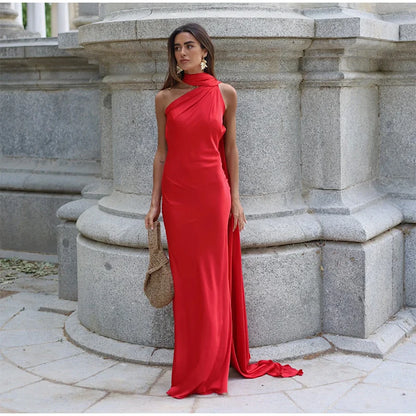Arabella | Women's 2026 Graduation One Shoulder Satin Maxi Dress