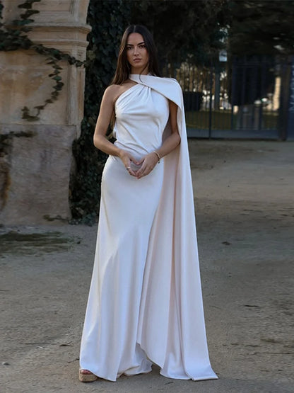 Arabella | Women's 2026 Graduation One Shoulder Satin Maxi Dress