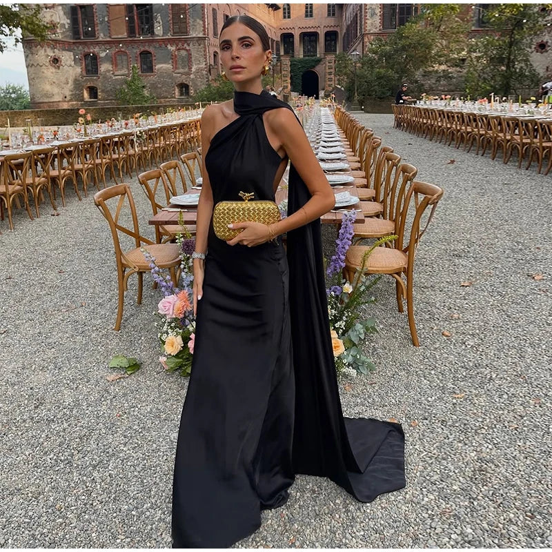 Arabella | Women's 2026 Graduation One Shoulder Satin Maxi Dress