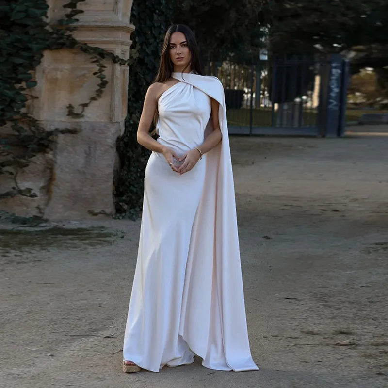 Arabella | Women's 2026 Graduation One Shoulder Satin Maxi Dress