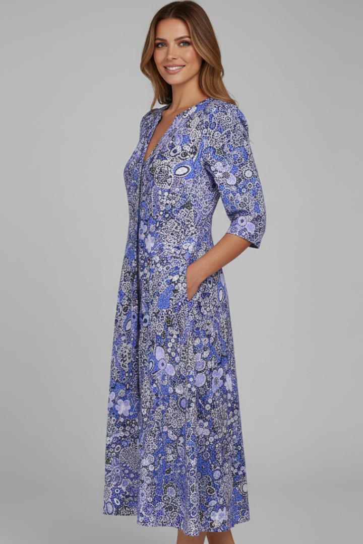Aveline | Effortless Women's V-Neck Midi Summer Dress