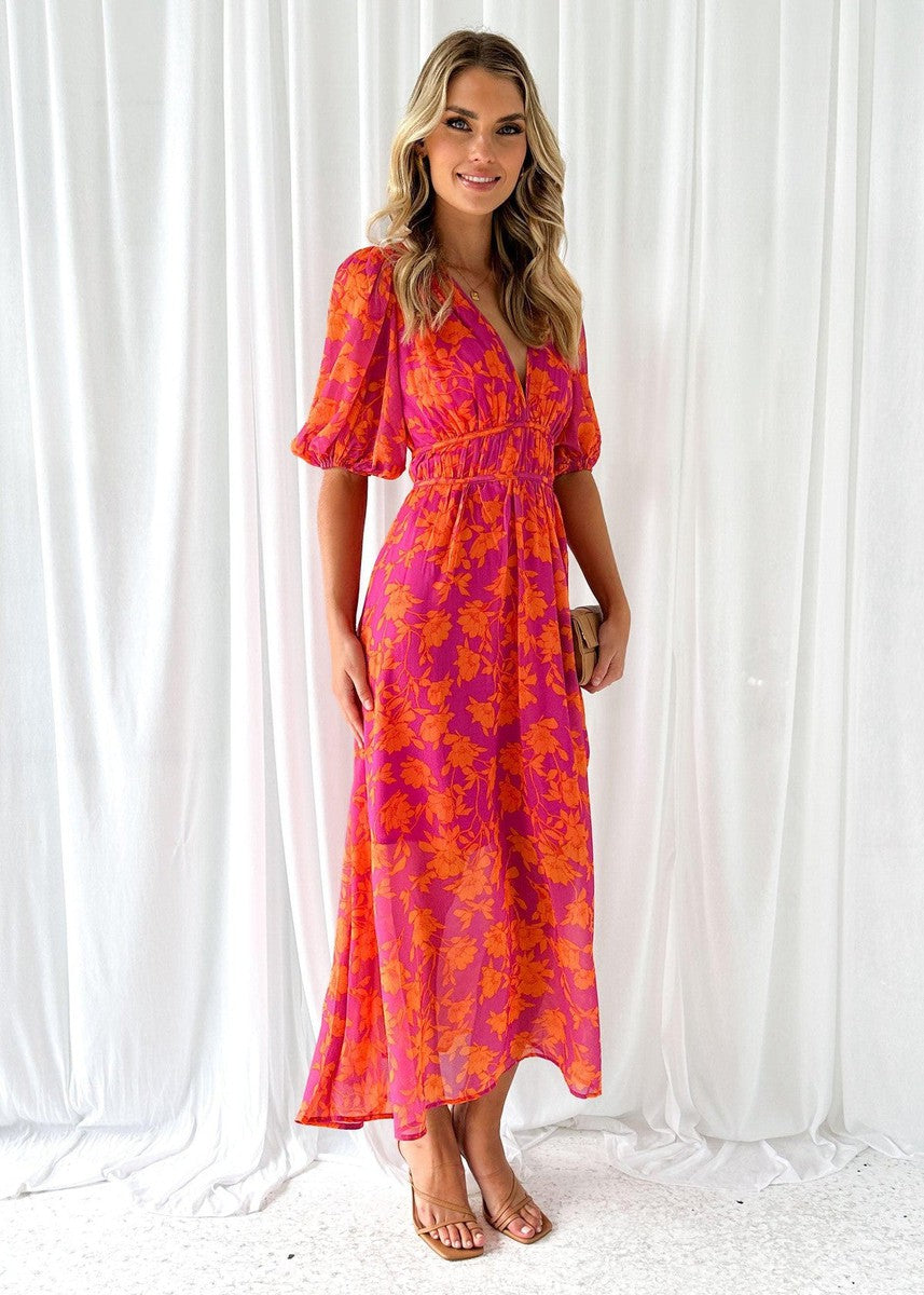 Beatrice | Elegant Women's Wedding Guest Floral V-Neck Maxi Dress