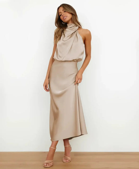 Beatrice | Women's Formal Satin Midi Summer Dress