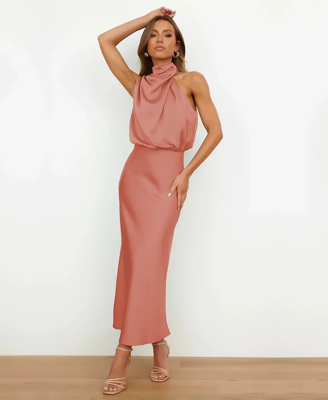 Beatrice | Women's Formal Satin Midi Summer Dress