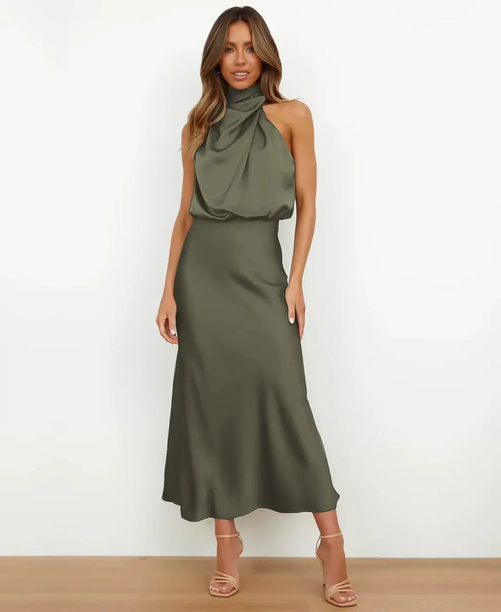 Beatrice | Women's Formal Satin Midi Summer Dress