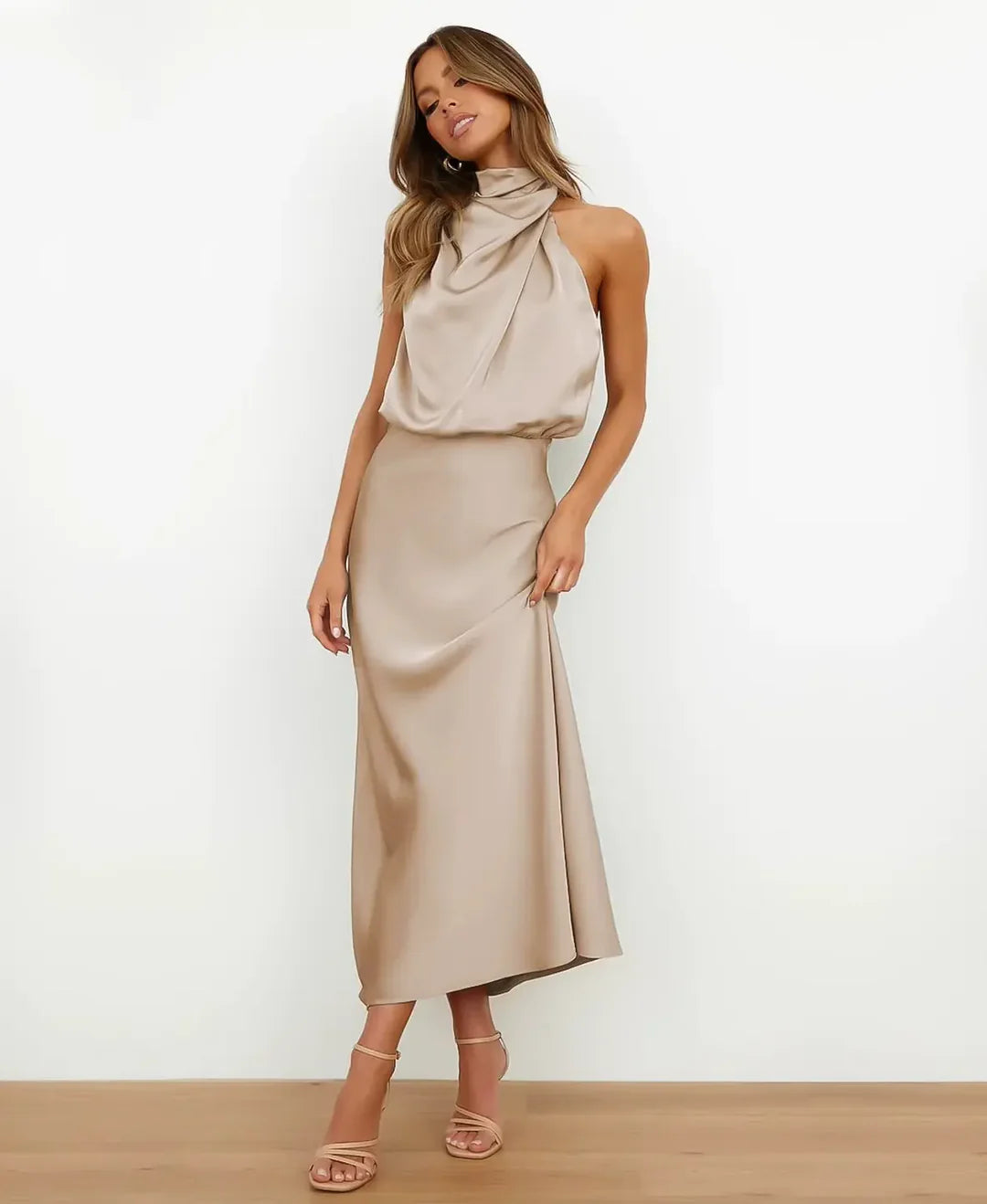 Beatrice | Women's Formal Satin Midi Summer Dress