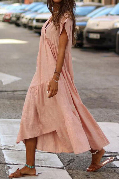 Beatrix | Women's V-neck Tiered Skirt Midi Dress