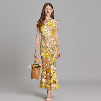 Cecily | Women Sleeveless Floral Maxi Dress Flowing Silhouette