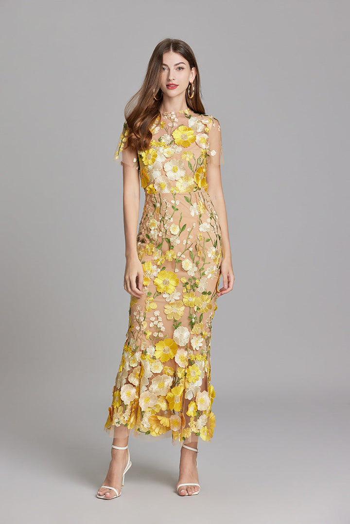 Cecily | Women Sleeveless Floral Maxi Dress Flowing Silhouette