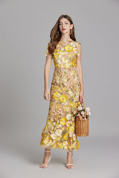 Cecily | Women Sleeveless Floral Maxi Dress Flowing Silhouette
