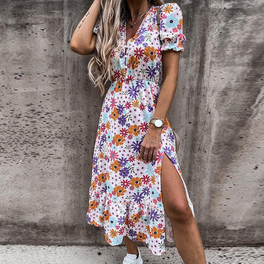 Charlotte | Stylish Women's Floral Smocked Midi Dress