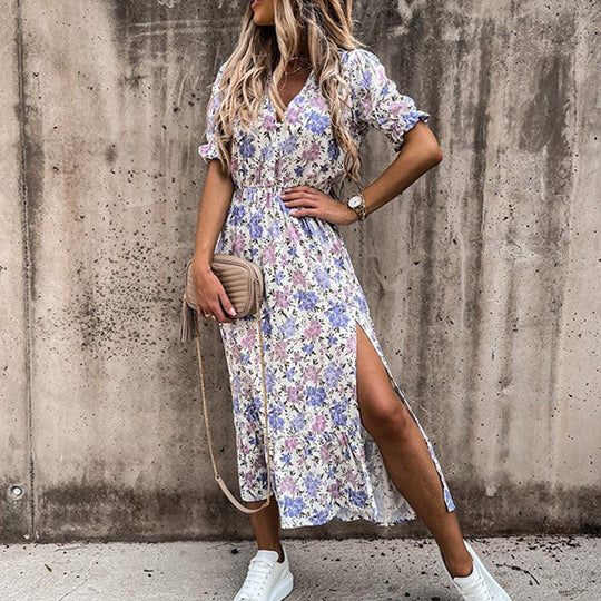 Charlotte | Stylish Women's Floral Smocked Midi Dress