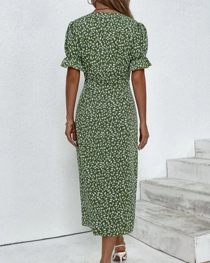 Charlotte | Stylish Women's Floral V Neck Midi Dress