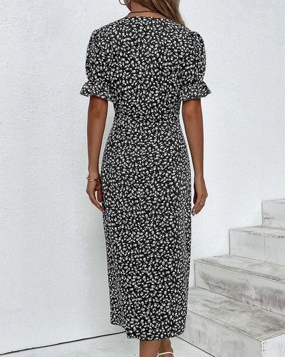 Charlotte | Stylish Women's Floral V Neck Midi Dress