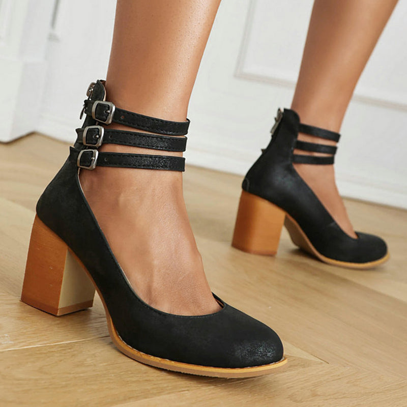 Charlotte | Stylish Women's Sandals Ankle Strap Thick Heel