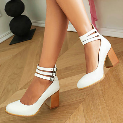 Charlotte | Stylish Women's Sandals Ankle Strap Thick Heel