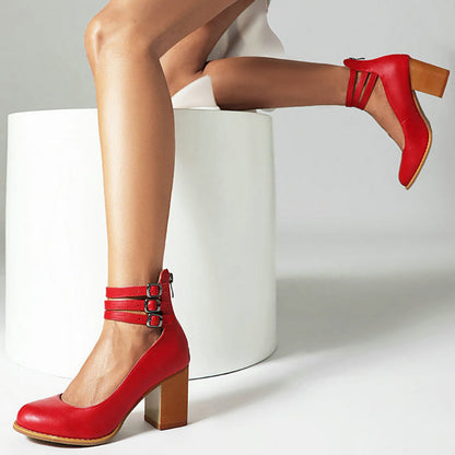 Charlotte | Stylish Women's Sandals Ankle Strap Thick Heel