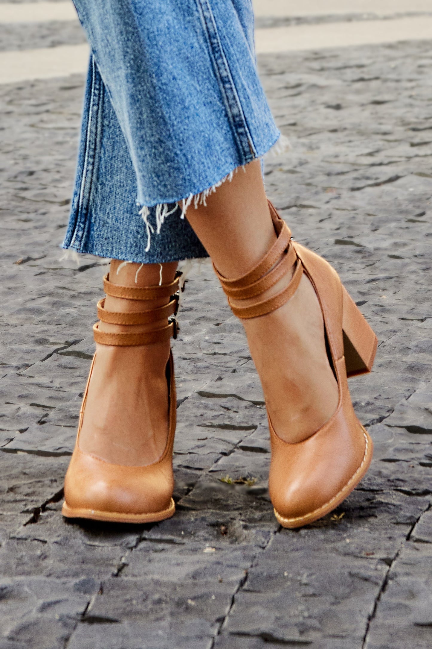 Charlotte | Stylish Women's Sandals Ankle Strap Thick Heel