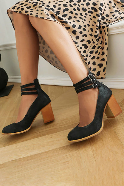 Charlotte | Stylish Women's Sandals Ankle Strap Thick Heel
