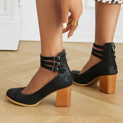 Charlotte | Stylish Women's Sandals Ankle Strap Thick Heel