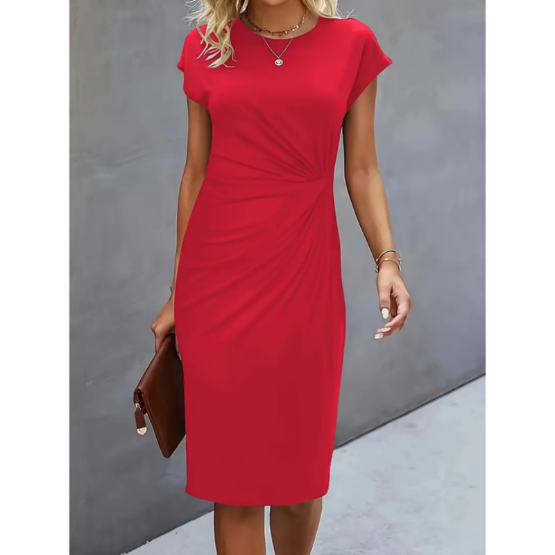 Clarissa | Women Formal Midi Dress Short Sleeve