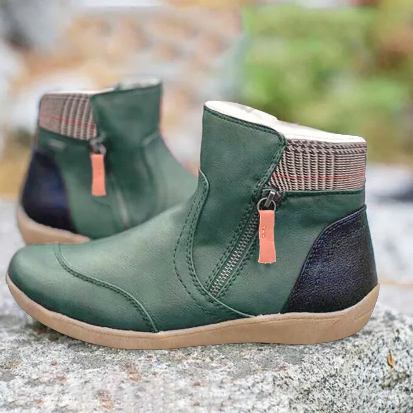 Constance | Elegant Women's Waterproof Boots Leather Zipper Ankle