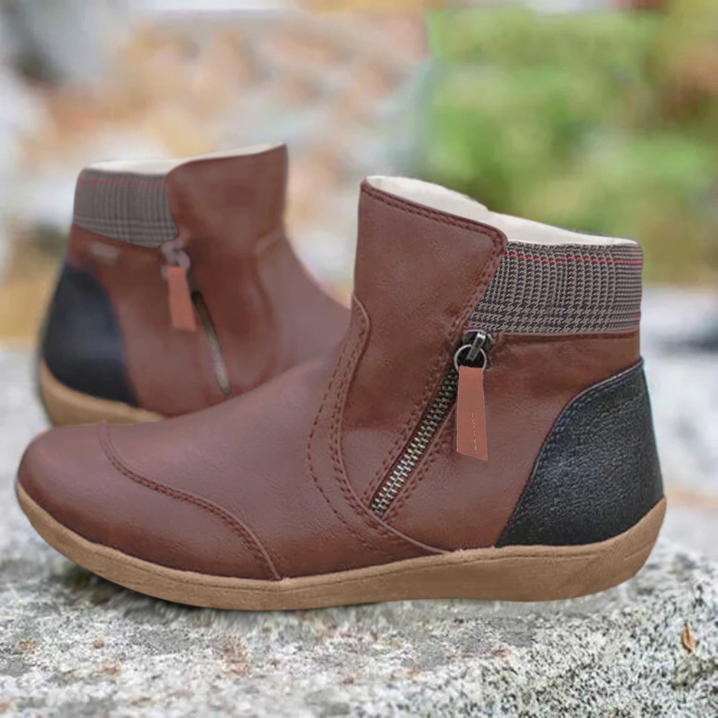 Constance | Elegant Women's Waterproof Boots Leather Zipper Ankle