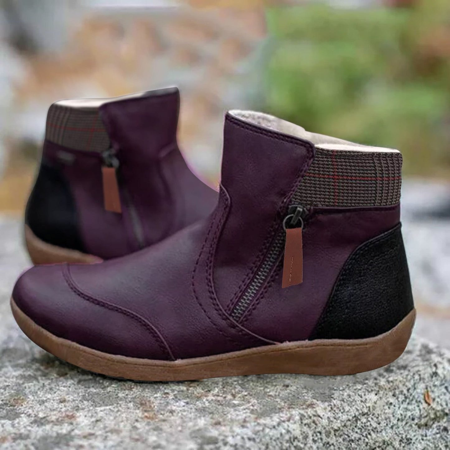 Constance | Elegant Women's Waterproof Boots Leather Zipper Ankle